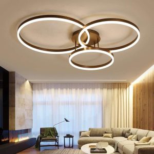 CHENG557 3 Circle Minimalist Acrylic LED Flush Mount Ceiling Light for Living Room