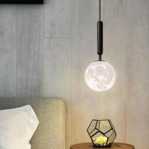 CHENG552 Modern Cylinder Globe Pendant Light Metal Acrylic Pendant Lighting
