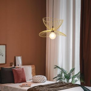 CHENG547 Artistic Double Wire Basket LED Vintage Pendant Lighting Hanging Lamp