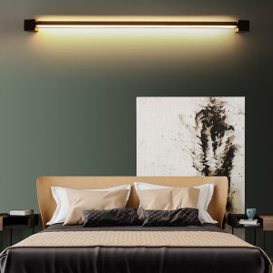 CHENG535 Nordic Ultra-thin Long Strip LED Bedside Background Wall Rotatable Wall Lamp